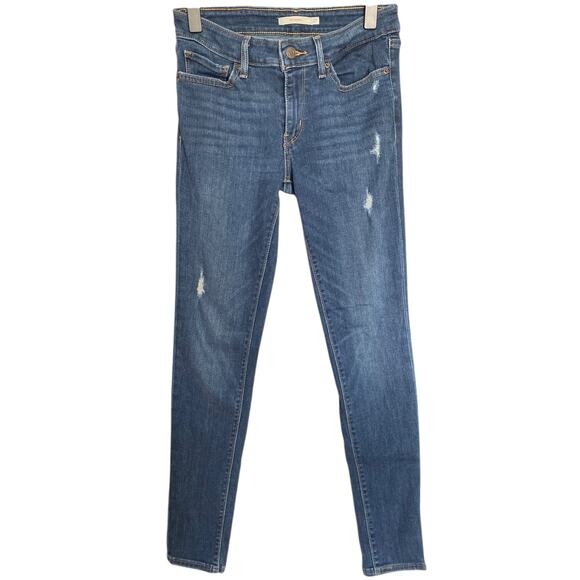Levi’s 711 Skinny Mid Rise Ripped Jeans size 27 - Picture 1 of 4